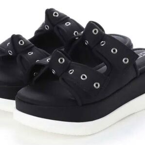 PURPOSEプラットフォームリボンサンダルブラック