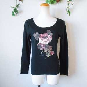 レストローズ LEST ROSE レディース 用 長袖 カットソー Ｔシャツ 日本製 黒 2