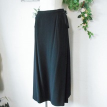 未使用 インゲボルグ INGEBORG 秋冬 向き リボン & フリル の 可愛い ロング スカート 黒 日本製 L_画像4