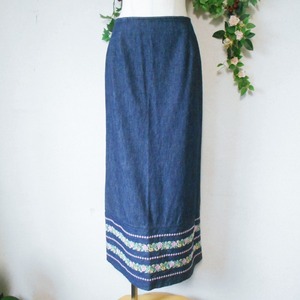 レストローズ LEST ROSE 春夏 向き 刺繍 の 可愛い ロング スカート 日本製