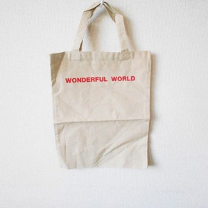 未使用 ワンダフルワールド WONDERFUL WORLD カネコイサオ KANEKO ISAO ロゴ プリント 入り ミニ トート バッグ