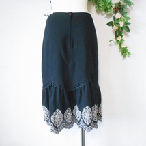 レストローズ LEST ROSE 春夏秋 刺繍 の 素敵 な スカート 黒 日本製 M_画像7
