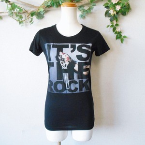  Joy Ricci JOYRICH lady's for stylish print cut and sewn T-shirt S black 