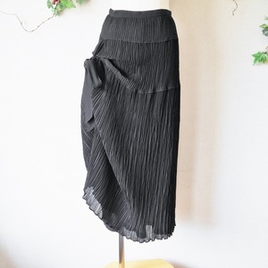  с биркой 39000 иен Kaneko Isao KANEKO ISAO. расческа вверх имеется плиссировать обработка длинная юбка чёрный 