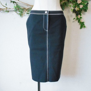 シャルル ジョルダン CHARLES JOURDAN ホワイトステッチ の お洒落 な スカート 日本製 36