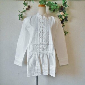  unused Kaneko Isao KANEKO ISAO tea ina button stand-up collar tunic height blouse 
