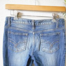 レストローズ LESTROSE 裾 レース 付き デニム ７分丈 クロップド パンツ M_画像8