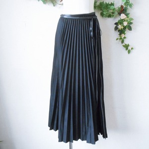  не использовался Ingeborg INGEBORG общий плиссировать длинный длина шт юбка чёрный сделано в Японии 