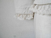 レストローズ LEST ROSE 刺繍 入り チュール レース の 可愛い ７分袖 ノーカラー ジャケット 2_画像5