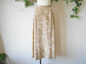 Ingeborg INGEBORG. flower print elegant long height skirt made in Japan 