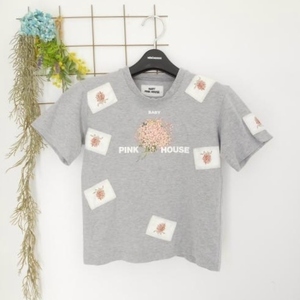  baby pink house BABY PINK HOUSE L 120cm short sleeves T-shirt cut and sewn bouquet print badge Great ps