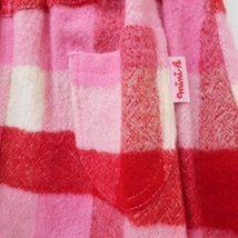 ミニＫ MINI-K ナルミヤ 女の子 110ｃｍ スカート デニム エプロン 付き 赤 ピンク 白 チェック ボトム_画像8