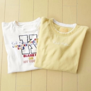 ボーイズカールヘルム Boys Karl Helmut キッズ　ジュニア S 長袖 Ｔシャツ 2枚 セット 白 カラシ 薄い 生成り トップス