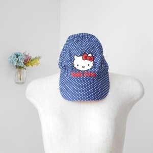  Hello Kitty Chan Sanrio H&M H and M Kids сотрудничество 52 ~ 58? шляпа колпак темно-синий темно-синий белый белый точка полька-дот 