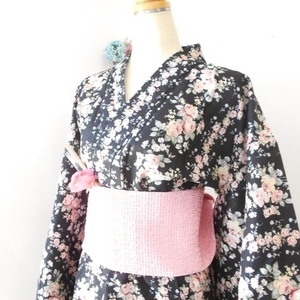  L'Est Rose LEST ROSE lady's yukata set black black rose yukata ... obi geta fan box attaching 