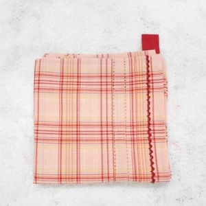 Pink House PINKHOUSE pretty handkerchie 44.5×44.5 square pink red check Logo tag attaching 
