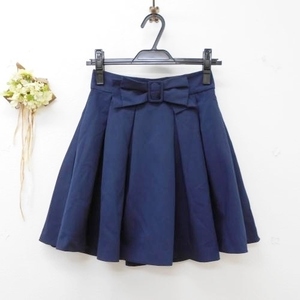  tag equipped wing INGNI lady's M miniskirt Flare front ribbon navy blue navy bottom 