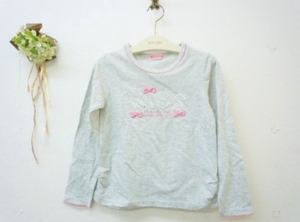  Bebe Kiss Drop 120cm long sleeve T shirt gray pearl manner rhinestone ribbon 