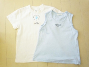 ベビーピンクハウス BABY PINK HOUSE Ｍ 110ｃｍ Ｌ 120ｃｍ 半袖Ｔシャツ タンクトップ 生成り 水色 トップス