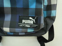 PUMA プーマ リュックサック ブルー系×黒 チェック 鞄 カバン バッグ_画像2