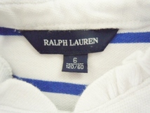 ラルフローレン RALPH LAUREN キッズ 6 120/60 ノースリーブ ワンピース ポロ生地 マリン ボーダー 白×ブルー_画像6