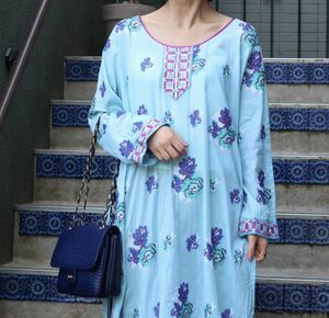 USA VINTAGE FLOWER EMBRIODERY TUNIC/アメリカ古着お花刺繍チュニック