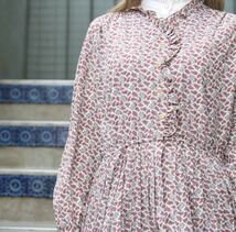 RETRO VINTAGE PAISLEY PATTERNED FRILL DESIGN ONE PIECE/レトロ古着ペイズリー柄フリルデザインワンピース_画像2