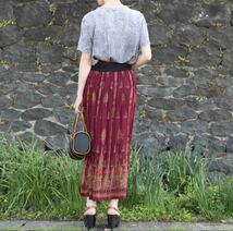 USA VINTAGE PATTERNED ALL OVER LONG SKIRT MADE IN INDIA/アメリカ古着総柄ロングスカート_画像2