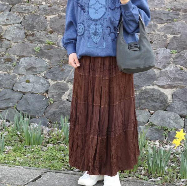 USA VINTAGE EMBROIDESY LONG SKIRT/アメリカ古着刺繍ロングスカート