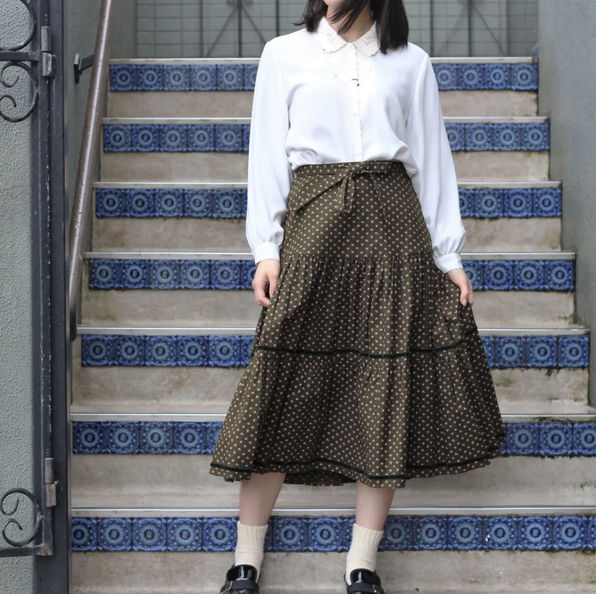 EU VINTAGE ANIMAL PATTERNED LONG SKIRT/ヨーロッパ古着アニマル柄