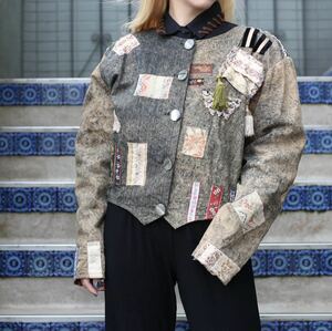 EU VINTAGE PATCHWORK DESIGN JACKET/ヨーロッパ古着パッチワークデザインジャケット