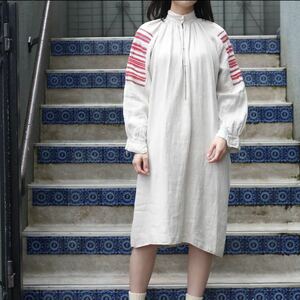 *SPECIAL ITEM* EU VINTAGE UKRAINA EMBROIDERY LINEN ONE PIECE/ヨーロッパ古着ウクライナ製刺繍リネンワンピース