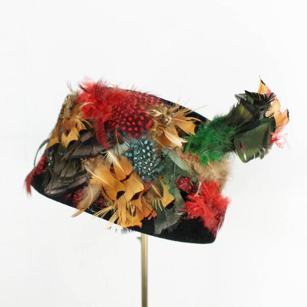 USA VINTAGE FEATHER DECORATION WOOL HAT/アメリカ古着羽飾りウールハット