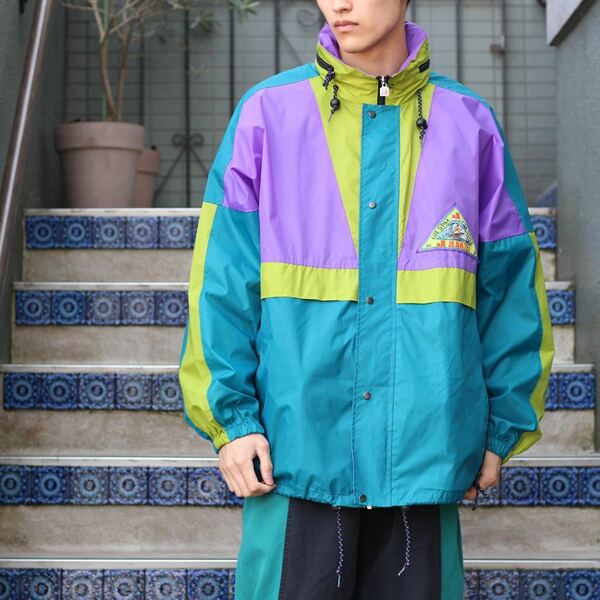 EU VINTAGE CRAZY PATTERNED ZIP UP BLOUSON/ヨーロッパ古着クレイジーパターンジップアップブルゾン