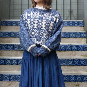 USA VINTAGE MARSH LANDING NORDIC PATTERNED KNIT/アメリカ古着ノルディック柄ニット