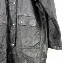 USA VINTAGE COSA NOVA BIG COLLAR LEATHER LONG OVER COAT/アメリカ古着ビッグカラーレザーロングオーバーコート_画像8