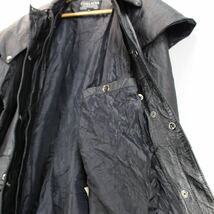 USA VINTAGE COSA NOVA BIG COLLAR LEATHER LONG OVER COAT/アメリカ古着ビッグカラーレザーロングオーバーコート_画像9