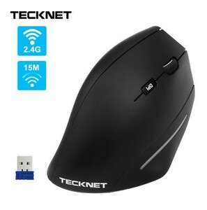 TeckNet 2.4 グラム 人間工学 垂直 ワイヤレスマウス 6 ボタン 光学式マウス 2000DPI 手首 ヒーリング 右手 ゲーミングマウス