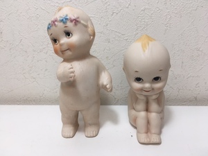 ※13356 キューピー 人形 キューピーちゃん 陶器製 アンティーク 2体セット 個人保管品