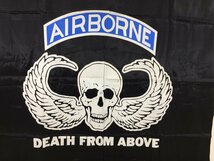 AIR BORNE エアボーン DEATH FROM ABOVE タペストリー スカル 骸骨 壁飾り 壁掛け インテリア ユーズド_画像2