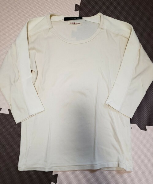 ヘリテイジストーン Tシャツ カットソー 七分袖 クリーム 日本製 トップス インナー