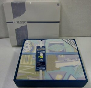 * cotton blanket single Kit Library 140.×200. blue * [i587]