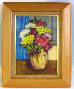 Art hand Auction 이노우에 치하루코 꽃 유화 액자 F4 [863], 그림, 오일 페인팅, 자연, 풍경화