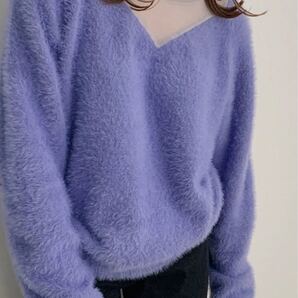 新品タグ付き MADEMOISELLE ROPE シアーコンビフェザープルオーバー