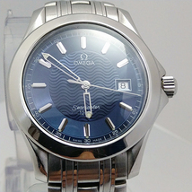 1円～ 美品 オメガシーマスター OMEGA SEAMASTER 120m クォーツ 青文字盤 送料無料_画像1