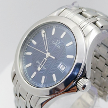 1円～ 美品 オメガシーマスター OMEGA SEAMASTER 120m クォーツ 青文字盤 送料無料_画像3