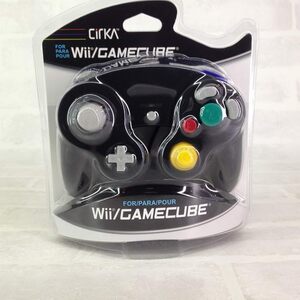 Wii/GC用 ワイヤードコントローラー ブラック Cirka GC用互換コントローラー