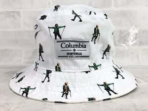 Columbia コロンビア バケットハット 帽子 クライミング 総柄 白 MU632021120606