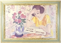 1922年　アンリ・マティス　「中国の花瓶」　 プリント額装品　人物画　15号サイズ　 絵画　アート　幅82.5㎝　高さ58.5㎝ YKT_画像1