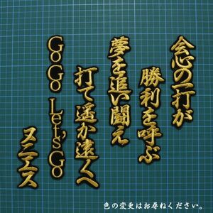 送料無料 レナート・ヌニエス 応援歌 行金/黒 刺繍 ワッペン 日ハム 日本ハム ファイターズ 応援 ユニフォームに